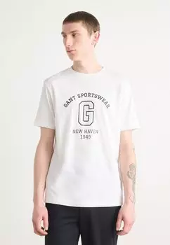 Футболка с принтом GRAPHIC GANT, молочный