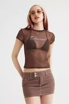 Футболка с принтом H&M, темно-коричневый/одержимый