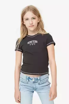 Футболка с принтом H&M, черный