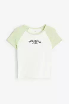 Футболка с принтом H&M, зеленый