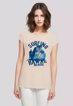 Футболка с принтом HAWAII SURF BEACH SUMMER F4NT4STIC, песочный