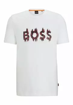 Футболка с принтом Heavy BOSS, белый