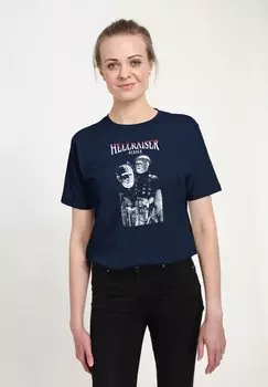 Футболка с принтом HELLRAISER DEADER PORTRAIT Henry Tiger, темно-синий