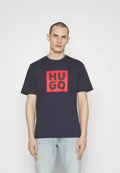 Футболка с принтом HUGO, темно-синий