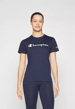 Футболка с принтом ICONS CREWNECK WITH LARGE LOGO Champion, темно-синий
