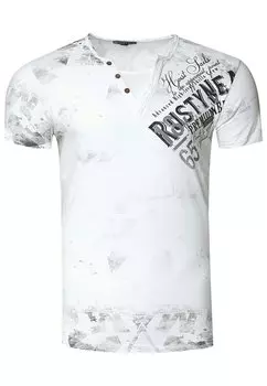 Футболка с принтом IM USED LOOK MIT V-NECK Rusty Neal, цвет wei