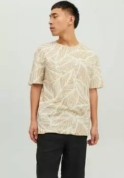 Футболка с принтом Jack & Jones, бежевый