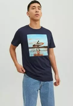 Футболка с принтом Jack & Jones, синий