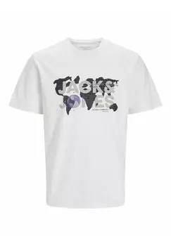 Футболка с принтом JCODUST CREW NECK NOOS Jack & Jones, белый