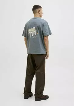 Футболка с принтом JORISLINGTON BACK TEE CREW NECK Jack & Jones, серый