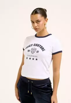 Футболка с принтом Juicy Couture, белый