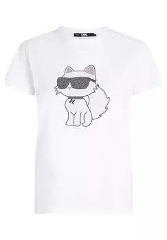 Футболка с принтом KARL LAGERFELD, белый