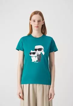 Футболка с принтом KARL LAGERFELD IKONIK, Everglade