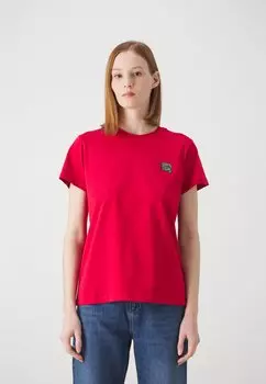 Футболка с принтом KARL LAGERFELD IKONIK GLITTER, цвет chili pepper