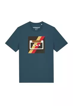 Футболка с принтом KASSETTE watapparel, синий