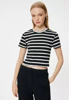 Футболка с принтом Koton, черный
