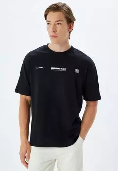 Футболка с принтом Koton, черный