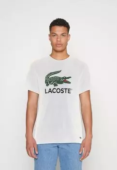 Футболка мужская Lacoste с большим логотипом бренда, белый