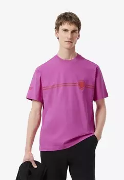 Футболка с принтом Lacoste, розовый