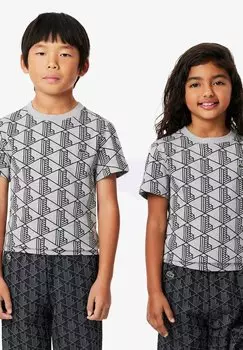 Футболка с принтом Lacoste, серый
