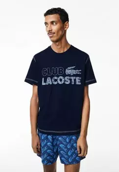 Футболка с принтом Lacoste, темно-синий
