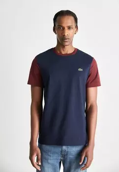 Футболка с принтом Lacoste, темно-синий