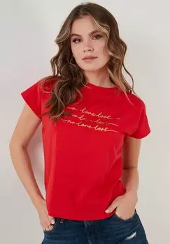 Футболка с принтом LELA, красный