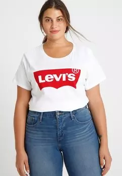 Футболка женская Levi's с логотипом бренда, белый