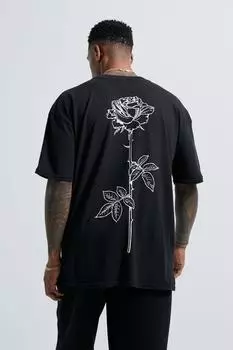 Футболка с принтом line draw stem Boohoo, черный