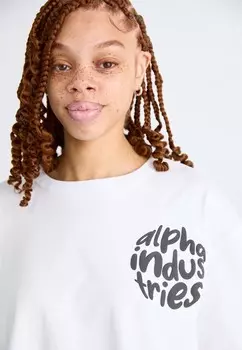 Футболка с принтом LOGO Alpha Industries, белый