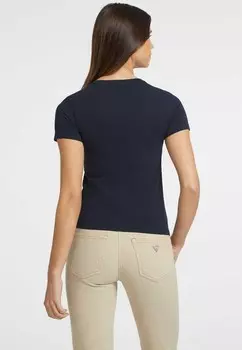 Футболка с принтом LOGO Guess Jeans, темно-синий