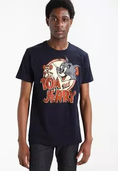 Футболка с принтом LOGOSHIRT, темно-синий