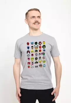 Футболка с принтом Marvel Hero Pack Marvel, цвет melange grey