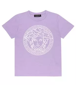 Футболка с принтом Medusa из хлопка Versace, разноцветный