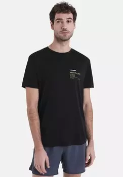 Футболка с принтом Merino Mid Weight Tech Lite Graphic Icebreaker, черная