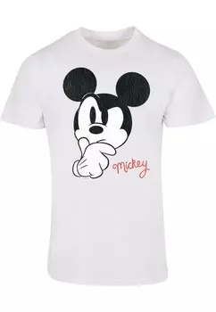 Футболка с принтом MICKEY MOUSE DISTRESSED PONDER ABSOLUTE CULT, белый