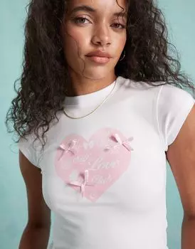 Футболка с принтом Miss Selfridge Self Love Club