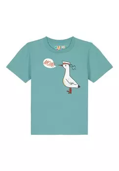 Футболка с принтом MOIN SEAGULL Watapparel, цвет teal monstera