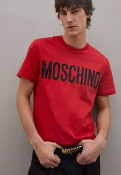 Футболка с принтом MOSCHINO, фантазийно-красный
