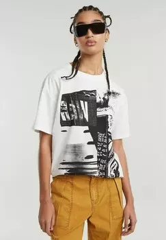 Футболка с принтом MULTI LOOSE G-STAR, белый