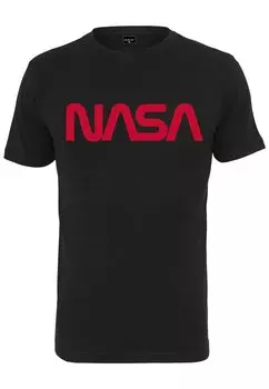 Футболка с принтом NASA WORM TEE Mister Tee, черный/красный