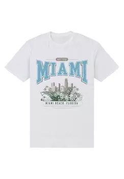 Футболка с принтом NEXT STOP MIAMI Henry Tiger, белый
