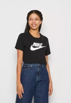 Футболка женская Nike с логотипом бренда, черный
