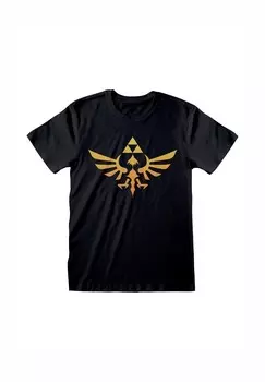 Футболка с принтом NINTENDO LEGEND OF ZELDA HYRULE LOGO Henry Tiger, черный