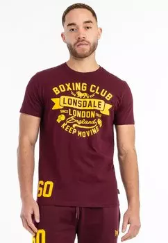Футболка с принтом NORMALE PASSFORM GRUTING Lonsdale, цвет oxblood yellow