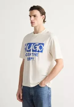 Футболка с принтом NUGOCREA HUGO, белый
