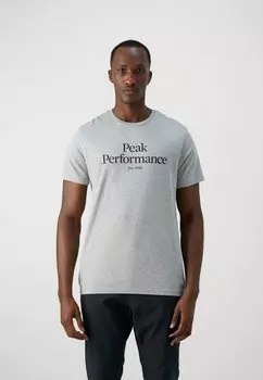 Футболка с принтом Original Tee Peak Performance, цвет med grey melange/black