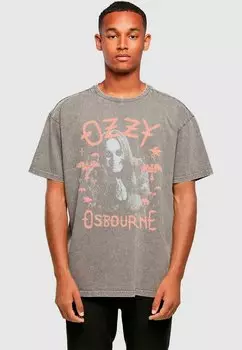 Футболка с принтом OZZY OSBOURNE - BAT ACID WASHED Merchcode, темно-серый
