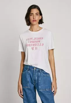 Футболка с принтом Pepe Jeans, белый