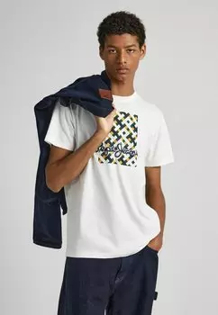 Футболка с принтом Pepe Jeans, молочный